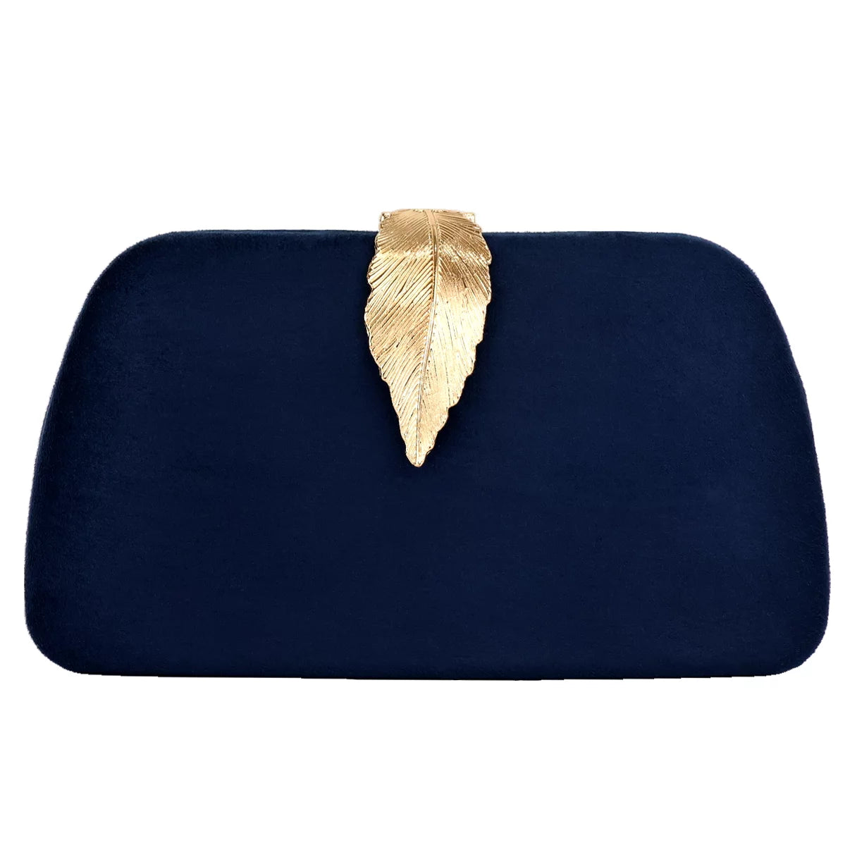 Women'S Faux Suede Soild Clutch Handbag, Navy Blue
