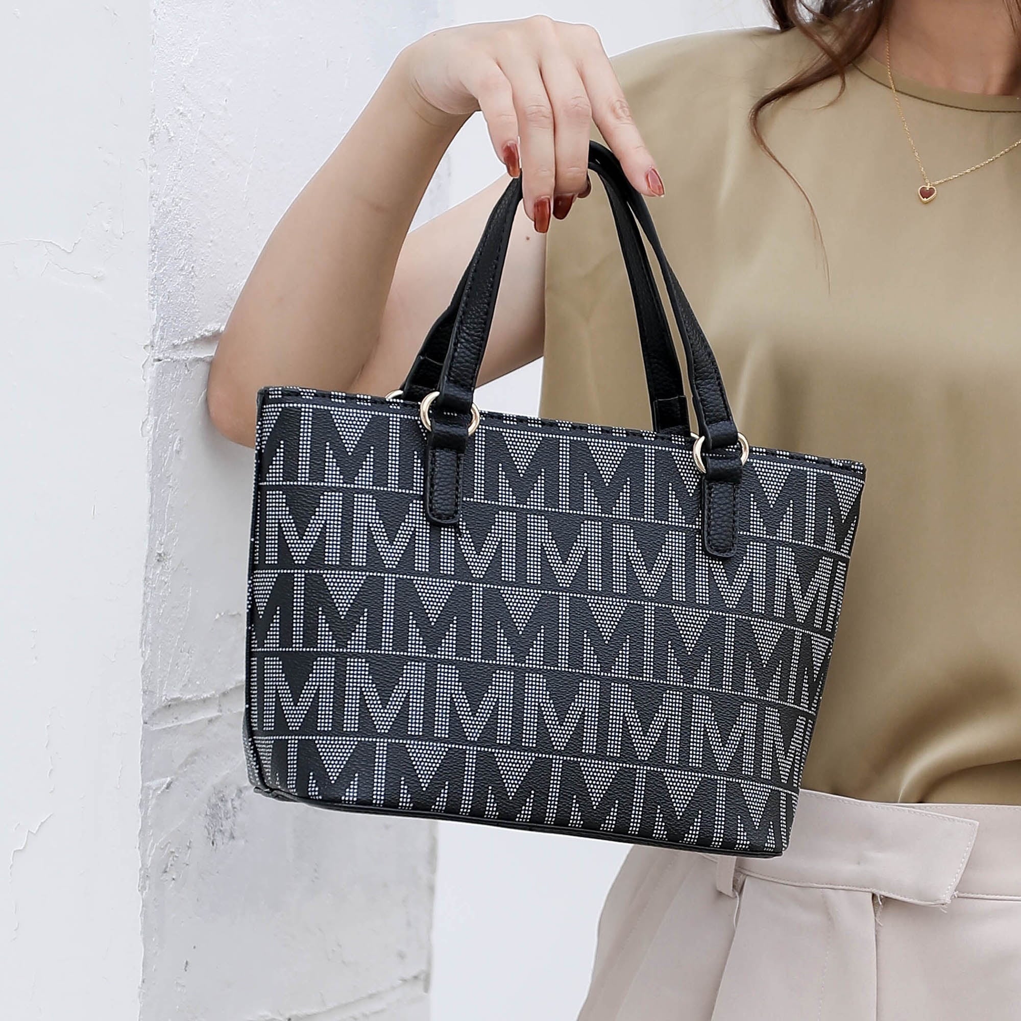 Marimar Women'S Tote Bag with Pouch and Wristlet, Signature 4 Piece Set by Mia K - Burgundy Red