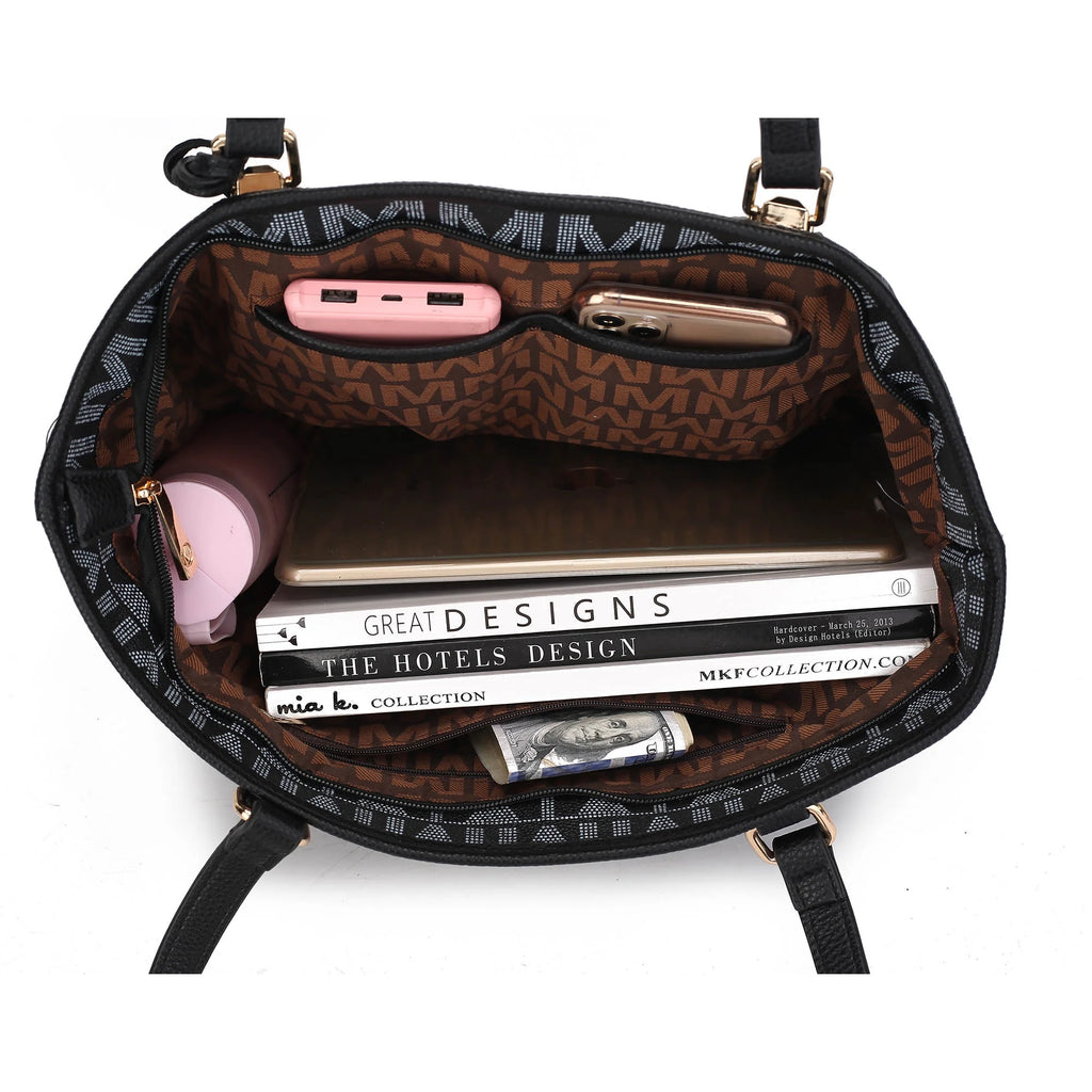 Marimar Women'S Tote Bag with Pouch and Wristlet, Signature 4 Piece Set by Mia K - Burgundy Red