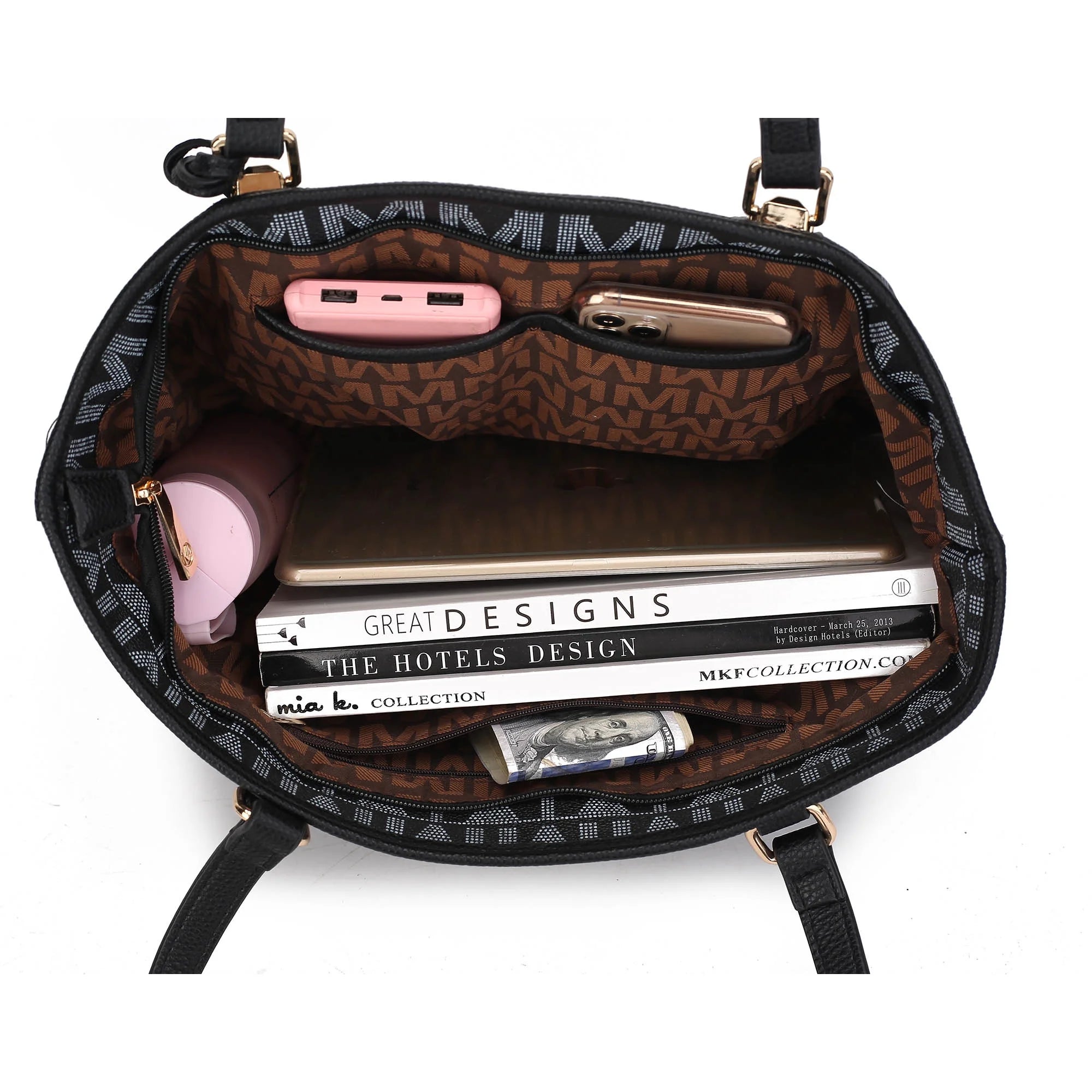 Marimar Women'S Tote Bag with Pouch and Wristlet, Signature 4 Piece Set by Mia K - Burgundy Red